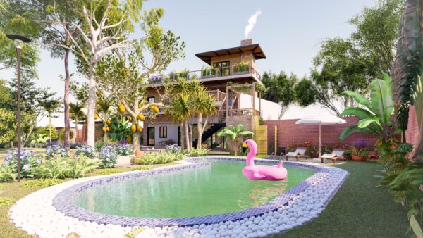 Thiết Kế Homestay nghỉ dưỡng Sóc Sơn, Hà Nội 7 QH4 min